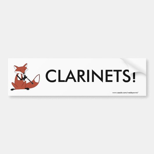 Fox Speelt het Clarinet Bumpersticker (Voorkant)