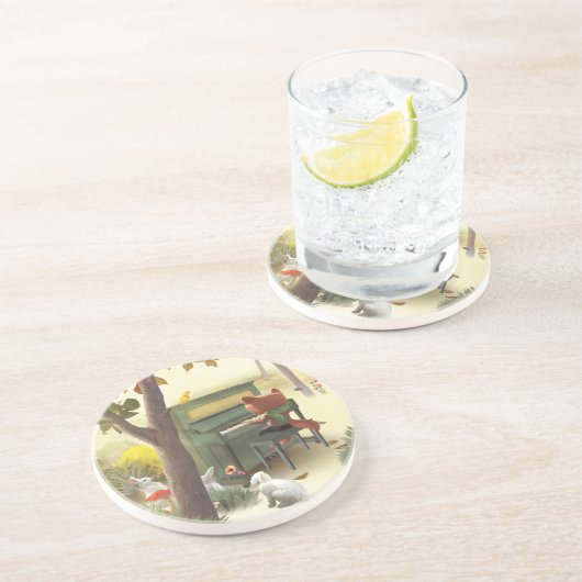 Fox Spelling Piano Zandsteen Onderzetter (Zijkant)