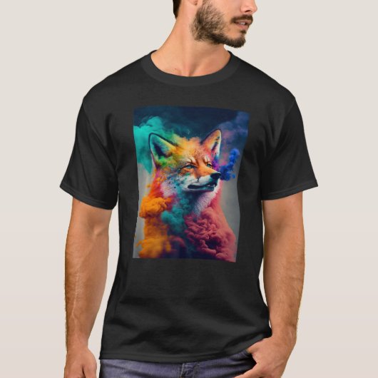 Fox Spirit Animal Color Explosion T-shirt (Voorkant)