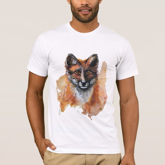 Fox – Spirit Animal, Waterverf Totem Joga Gids T-shirt (Voorkant)