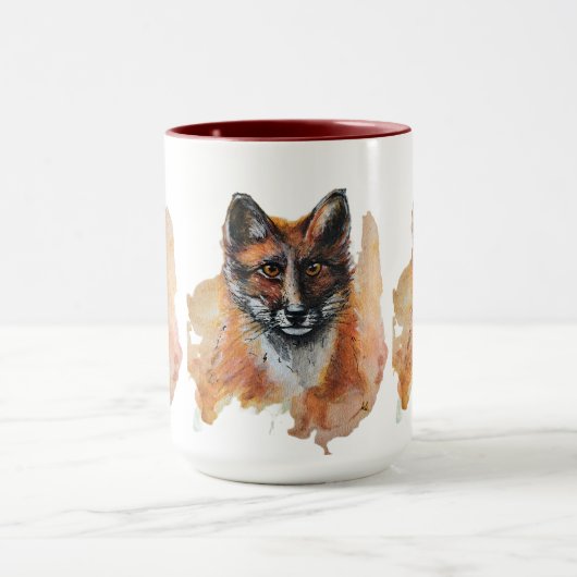 Fox – Spirit Animal, Waterverf Totem Joga Guide A Mok (Midden)