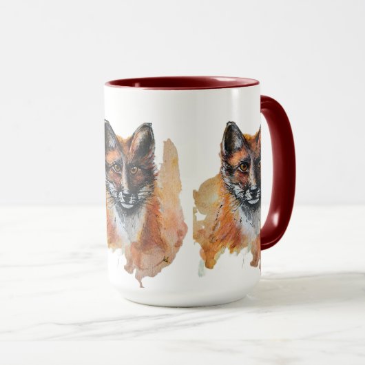 Fox – Spirit Animal, Waterverf Totem Joga Guide A Mok (Voorkant rechts)