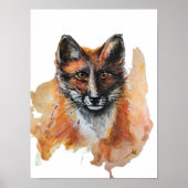 Fox – Spirit Animal, Waterverf Totem Joga Guide A Poster (Voorkant)