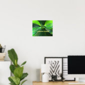 Fox Spotlight Groen Blad Patroon Landelijk Poster (Thuiskantoor)