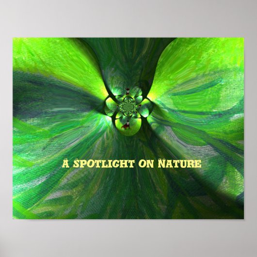 Fox Spotlight Groen Blad Patroon Landelijk Poster (Voorkant)