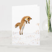 Fox springen Kerstmis Kaart (Voorkant)