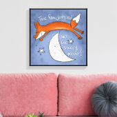 Fox springt over de maan canvas afdruk (Insitu (Woonkamer))