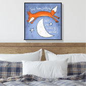 Fox springt over de maan canvas afdruk (Insitu (Slaapkamer))