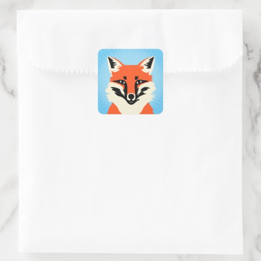 Fox Square Sticker (Tas)
