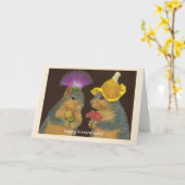 Fox squirrel anniversary card kaart (Gele Bloem)