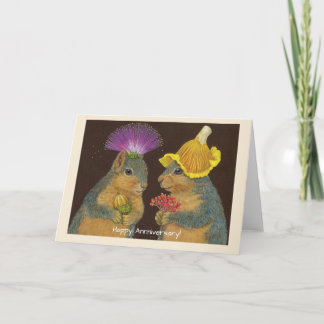 Fox squirrel anniversary card kaart