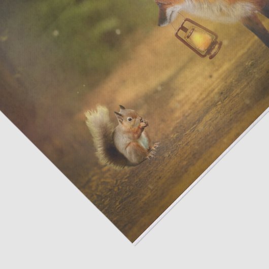 Fox Squirrel Autumn Forest Tissuepapier (Detail)