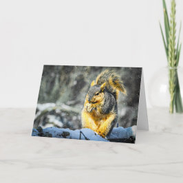 Fox Squirrel Christmas Card Feestdagen Kaart