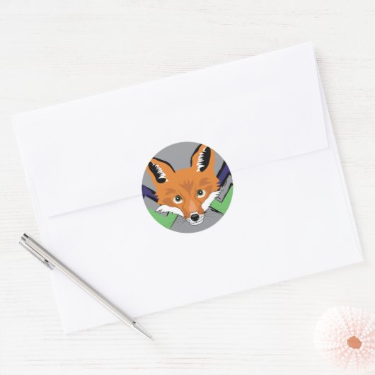 Fox stempels ronde sticker (Envelop)