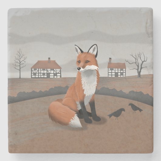 Fox Stenen Onderzetter (Voorkant)