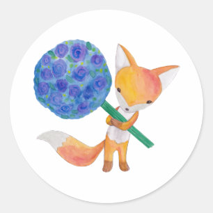 Fox Stickers Red Fox Favor Gift Dank je Stickers