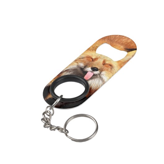 Fox Sticking Het is Tongue Mini Flessenopener (Achterkant Gekanteld)