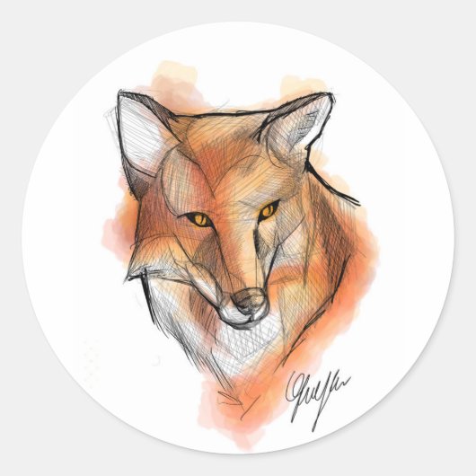 Fox Stiker Ronde Sticker (Voorkant)