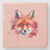 Fox Stone Coaster Stenen Onderzetter (Voorkant)