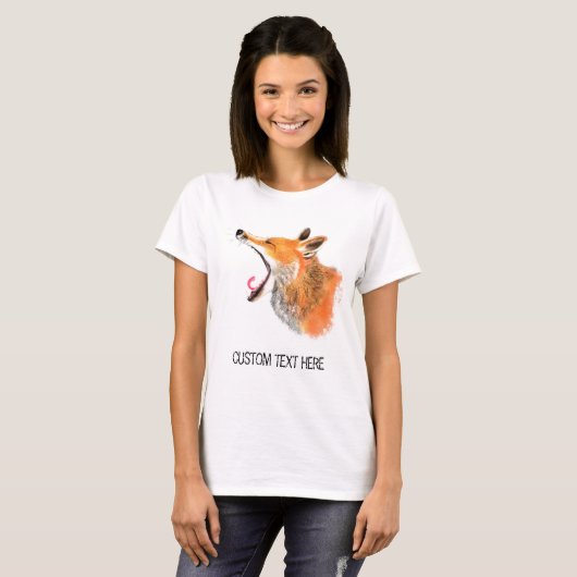 Fox T-shirt met aangepaste tekst (Voorkant volledig)