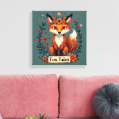 Fox Tales Boho Woodland Animal Canvas Afdruk (Insitu (Woonkamer))