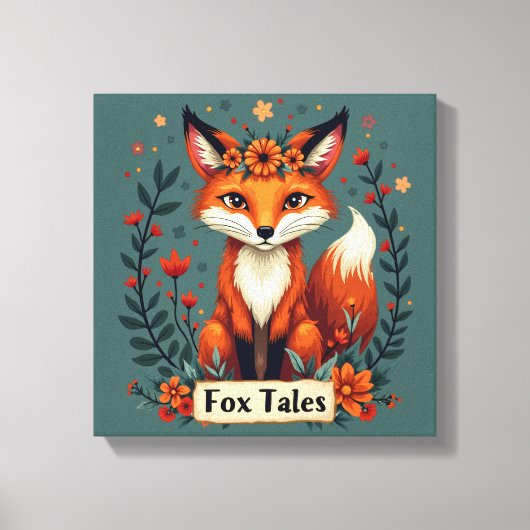 Fox Tales Boho Woodland Animal Canvas Afdruk (Voorkant)