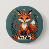 Fox Tales Boho Woodland Animal Ronde Button 7,6 Cm (Voorkant)