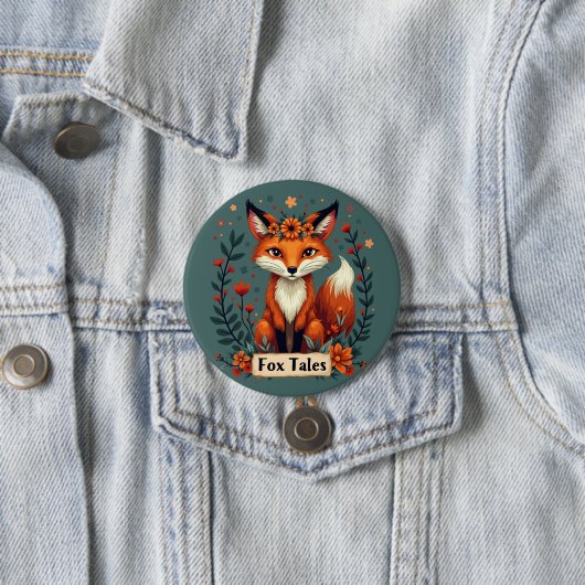 Fox Tales Boho Woodland Animal Ronde Button 7,6 Cm (In situ)