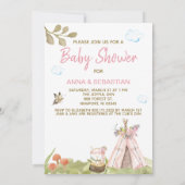 *~* Fox Teepee Tent Boho Woodland Forest Girl Kaart (Achterkant)