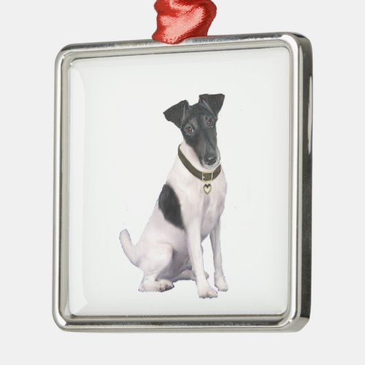 Fox Terrier (A) - Smooth - zwart-wit Metalen Ornament (Links)