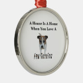 Fox Terrier and Fox Terrier Love Logo, Metalen Ornament (Rechts)