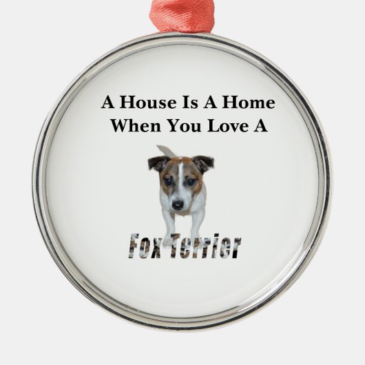 Fox Terrier and Fox Terrier Love Logo, Metalen Ornament (Voorkant)