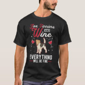 Fox Terrier And Wine Wire Fox Terrier T-shirt (Voorkant)