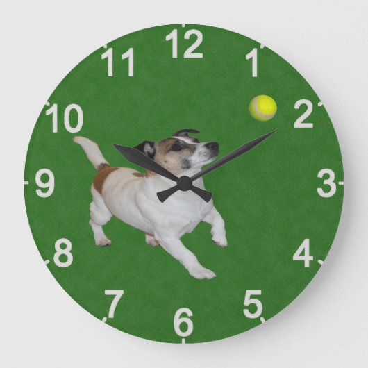 Fox Terrier Ball Trance, Wall Clock Grote Klok (Voorkant)