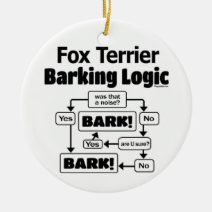 Fox Terrier Barking Logic Keramisch Ornament