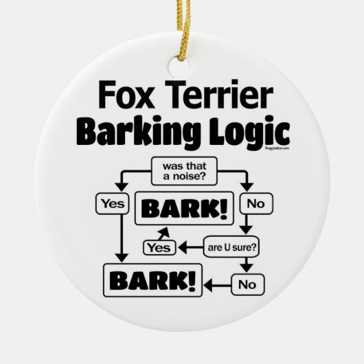 Fox Terrier Barking Logic Keramisch Ornament (Voorkant)