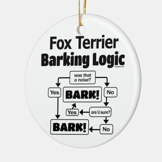 Fox Terrier Barking Logic Keramisch Ornament (Links)