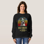 Fox Terrier Best Dog Dad Ever Retro Sunset Trui (Voorkant volledig)