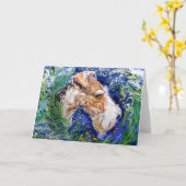 Fox Terrier Blue Kaart (Gele Bloem)
