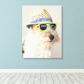 Fox Terrier Canvas Afdruk (Insitu (Houten vloer))