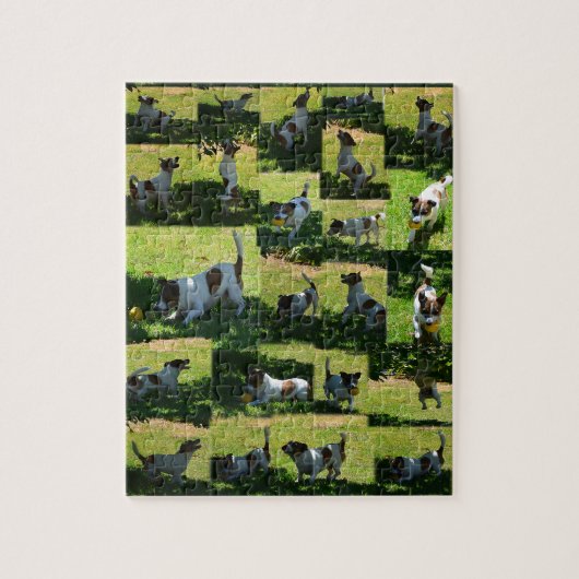 Fox Terrier, de harde dag, fotocollage, Legpuzzel (Verticaal)