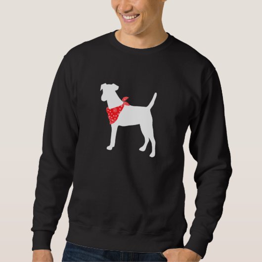 Fox Terrier Dog met Red Bandana Trui (Voorkant)