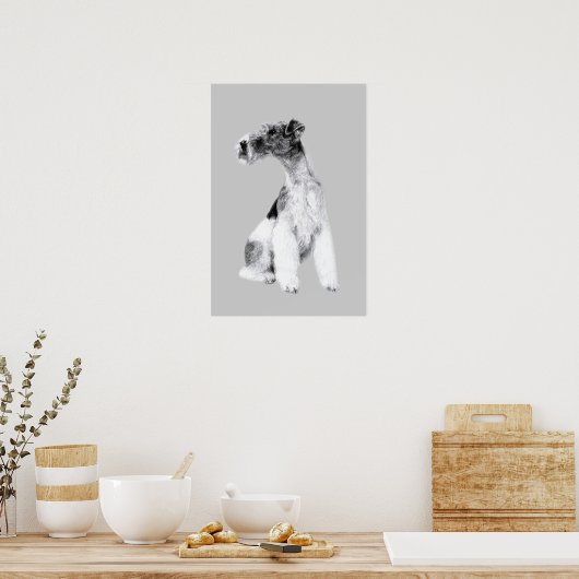 Fox Terrier Drawing Poster (Keuken)