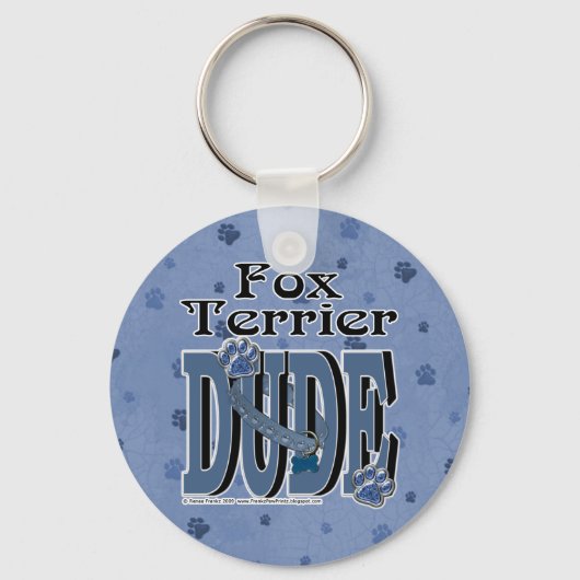 Fox Terrier DUDE Sleutelhanger (Voorkant)