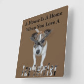 Fox Terrier en Fox Terrier Love Logo Vierkante Klok (Hoek)