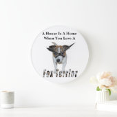 Fox Terrier en Fox Terrier Love Logo, White Grote Klok (Huis)