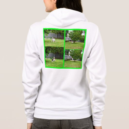 Fox Terrier, Foto Collage, Dames_Hoodie Hoodie (Achterkant)