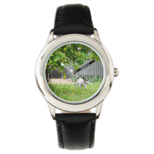 Fox Terrier Funny Scare Face Horloge