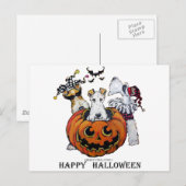 Fox Terrier Halloween Briefkaart (Voorkant / Achterkant)