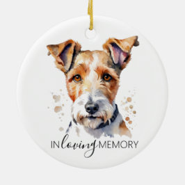 Fox Terrier-herdenkingswaterverf kerst Keramisch Ornament